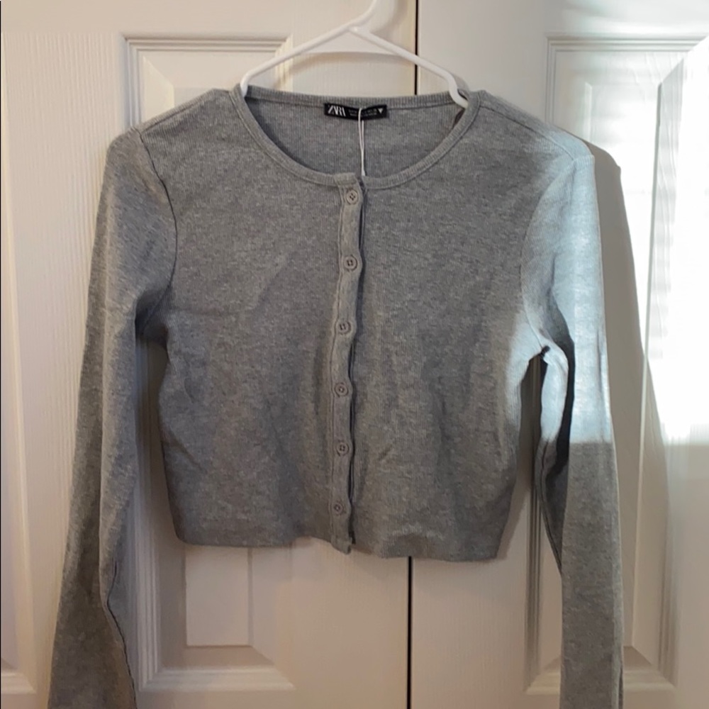 Grey Button Up Cardigan